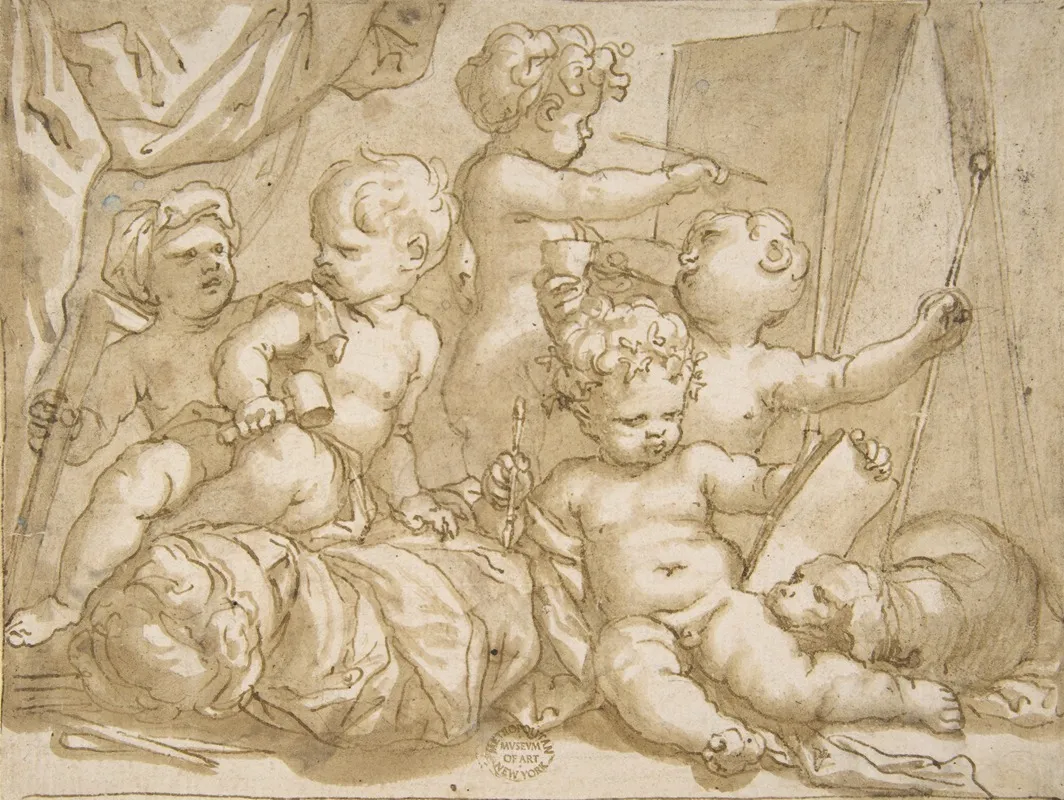 Putti With The Attributes Of The Arts