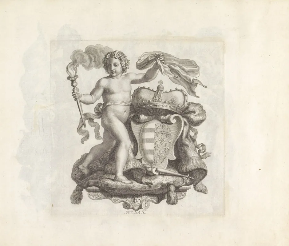 Putto Met Het Wapen Van Karel I Robert Van Hongarije Wall Art by Robert van Audenaerde - High-Resolution Digital Print