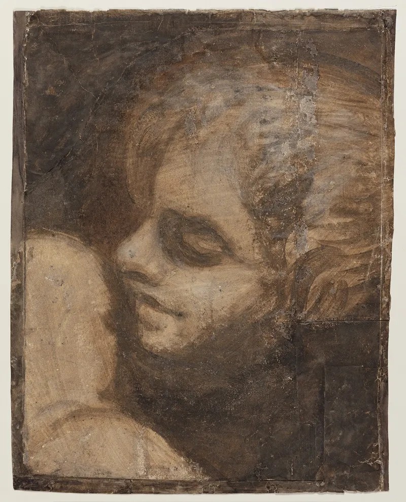 Puttohoved Vendt Mod Venstre Wall Art by Antonio Correggio - High-Resolution Digital Print