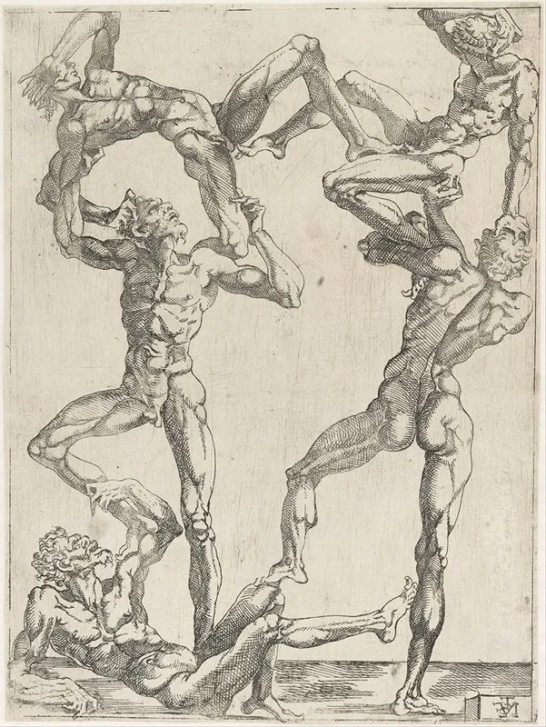 Pyramid Of Five Men
