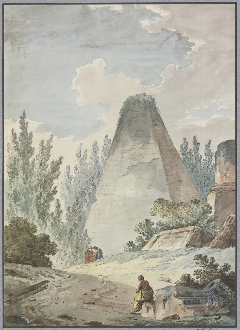 Pyramide Mit Abgebrochener Spitze In Antiker Trummerlandschaft Wall Art by Hubert Robert - High-Resolution Digital Print