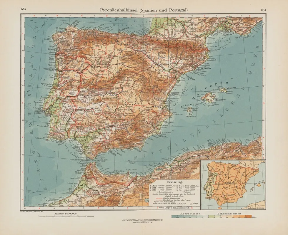 Pyrenaenhalbinsel Spanien Und Portugal Wall Art by Ernst Friedrich - High-Resolution Digital Print