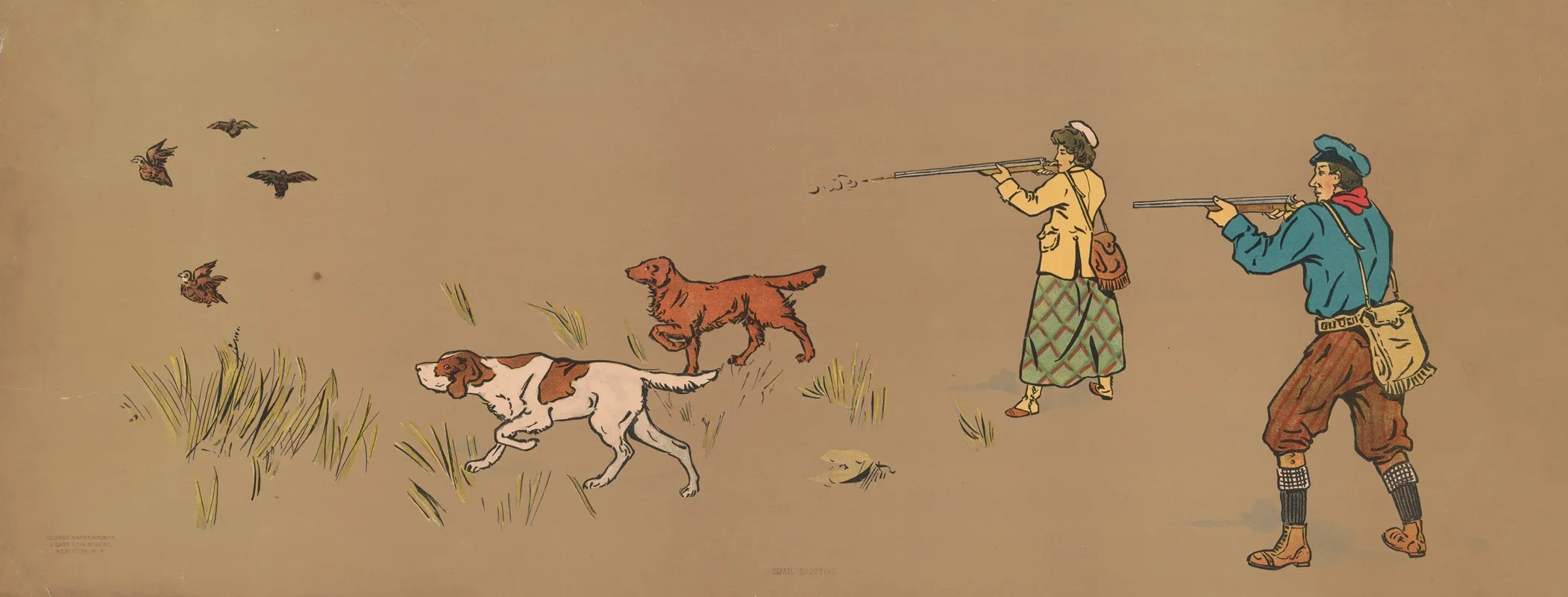 Quail Shooting 3 Wall Art by George Markendorff - High-Resolution Digital Print