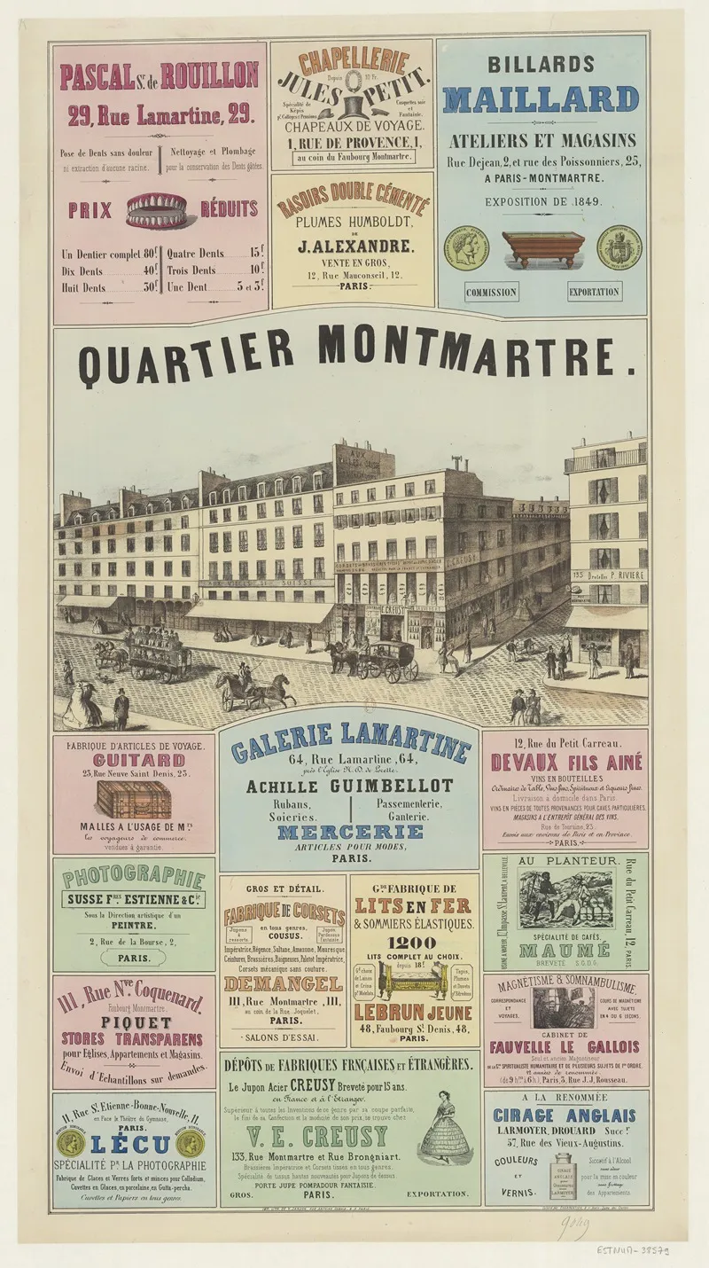 Quartier Montmartre Wall Art by Imp. lith. de Victor Janson - High-Resolution Digital Print