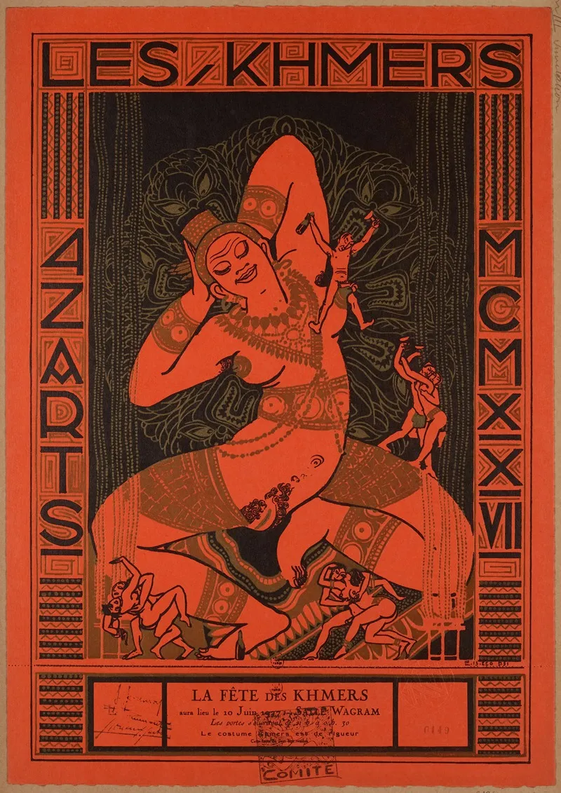 Quatzarts 10 Juin 1927 A La Salle Wagram Theme Le Cambodge Anti 2