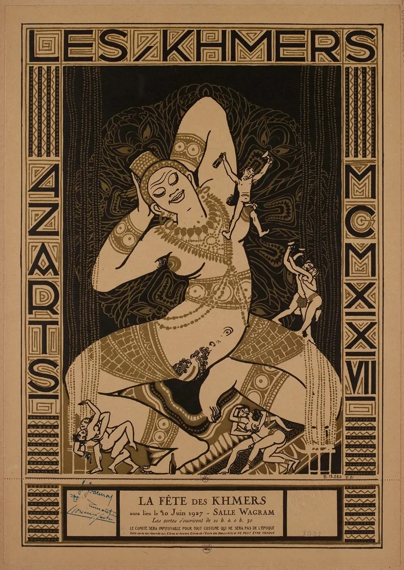 Quatzarts 10 Juin 1927 A La Salle Wagram Theme Le Cambodge Anti