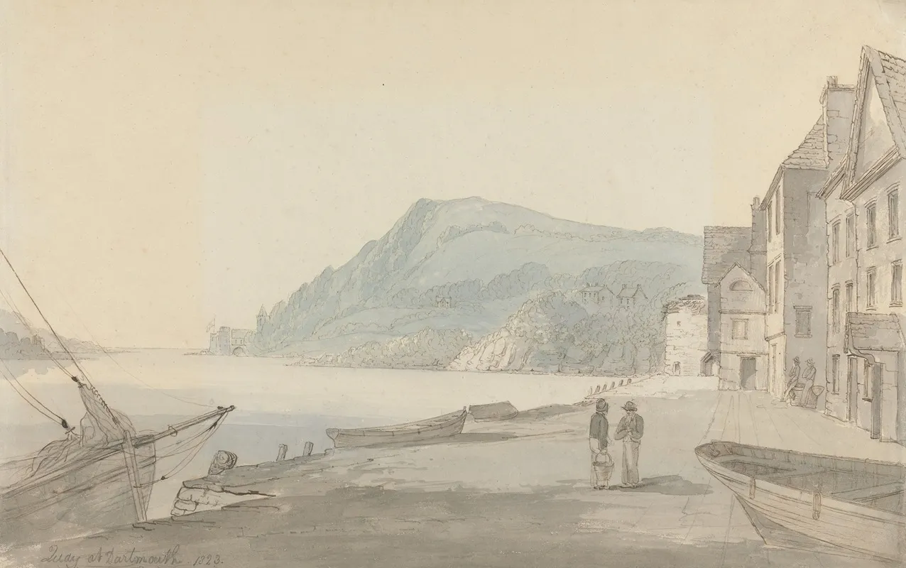 Quay At Dartmouth Wall Art by John Baverstock Knight - High-Resolution Digital Print