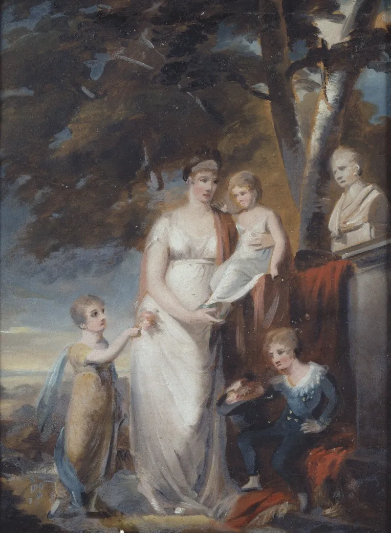 Queen Fredrika With Her Children Wall Art by Carl Frederik von Breda - High-Resolution Digital Print