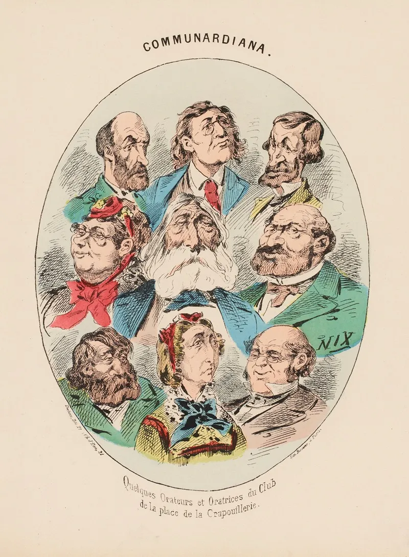 Quelques Orateurs Et Oratrices Du Club De La Place De La Crapouillerie Wall Art by Henri Demare - High-Resolution Digital Print