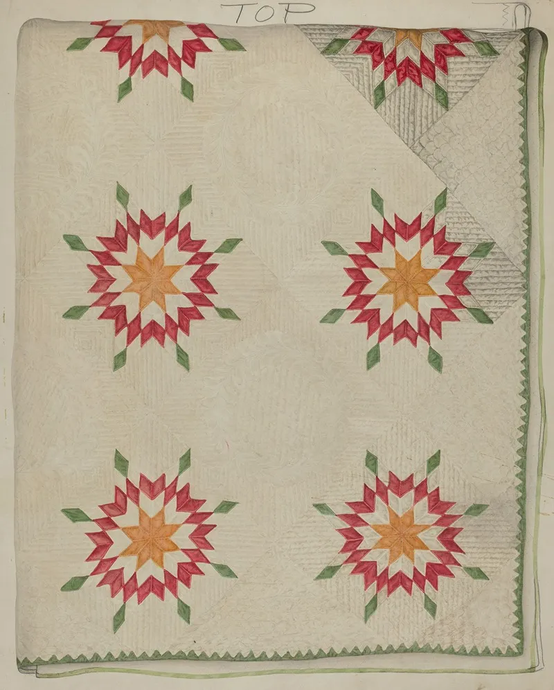Quilt Applique Patterns With Border Wall Art by Lily Capson - High-Resolution Digital Print