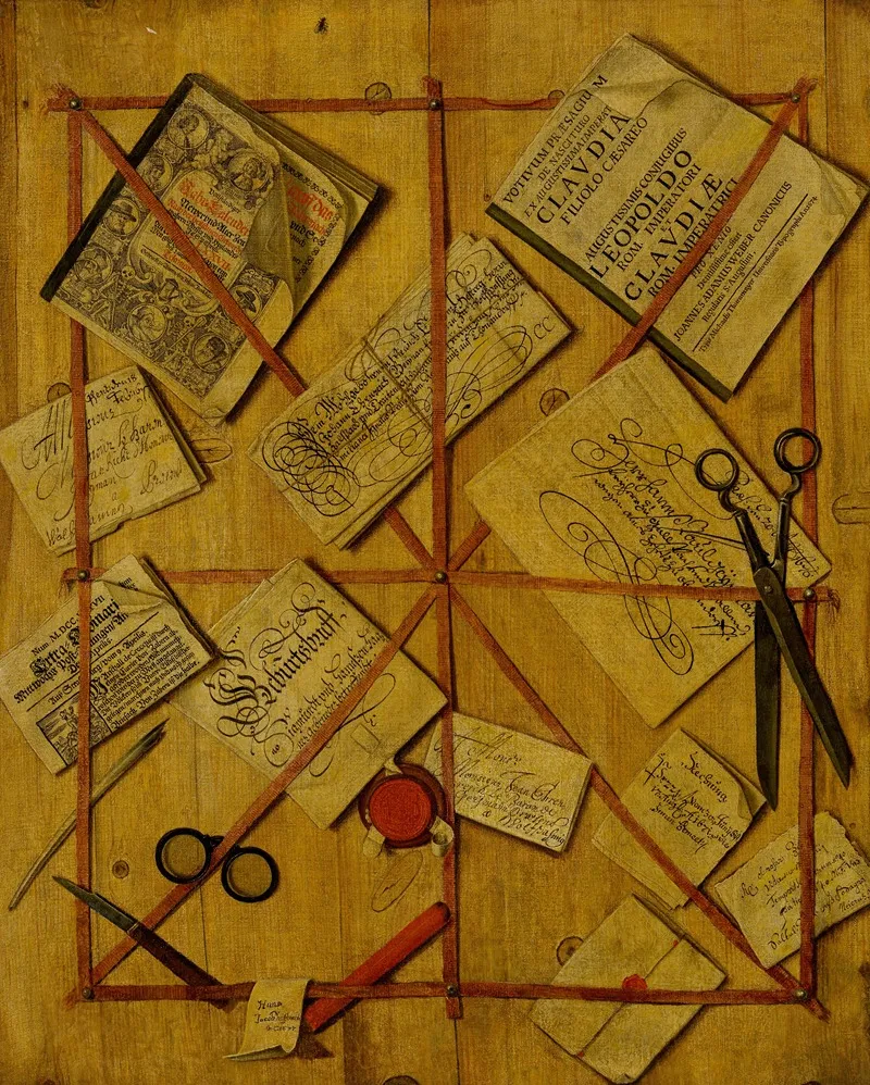 Quodlibet Trompe Loeil Wall Art by Hans Jakob Hoffmann - High-Resolution Digital Print