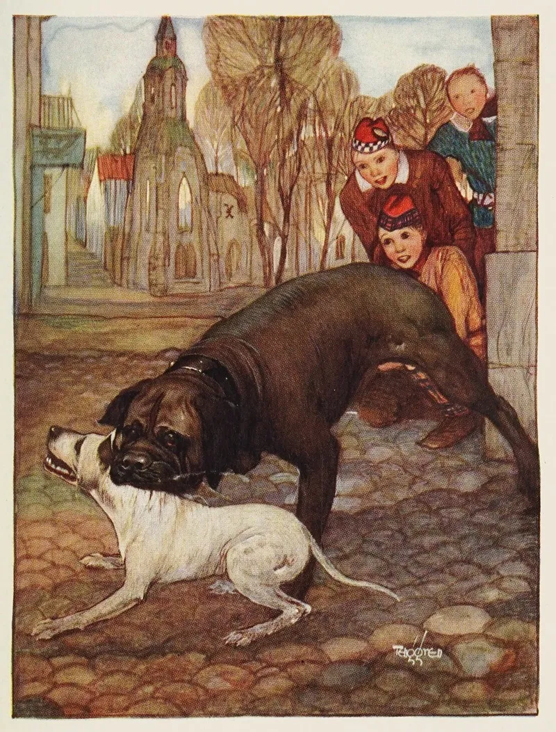 Rab And The Game Chicken Wall Art by Gustaf Tenggren - High-Resolution Digital Print