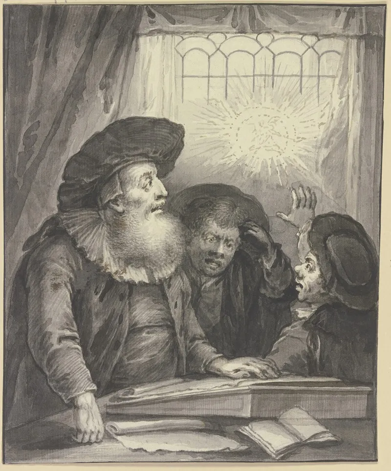Rabbi Naphtali Ben Cohen Mit Zwei Schulern