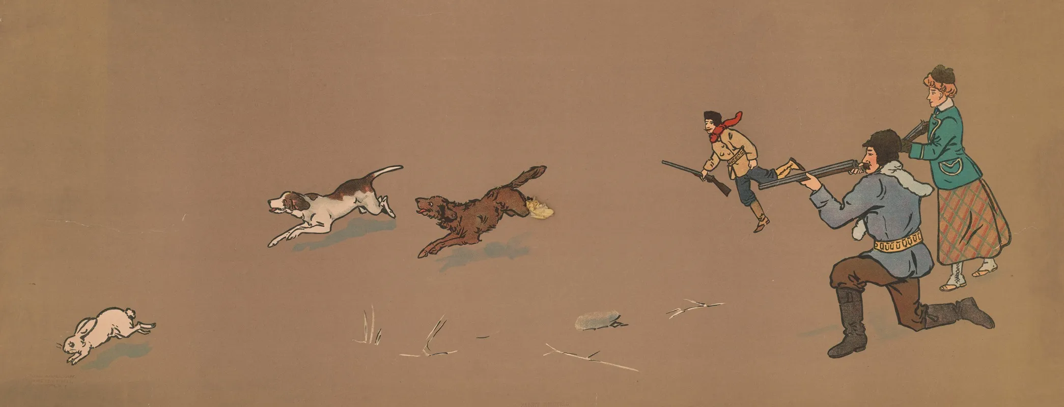 Rabbit Shooting 2 Wall Art by George Markendorff - High-Resolution Digital Print