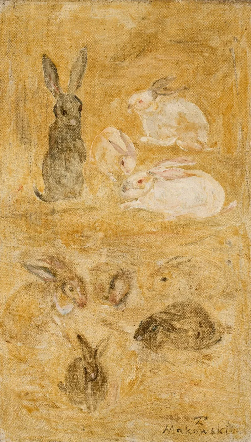Rabbits 3 Wall Art by Tadeusz Makowski - High-Resolution Digital Print
