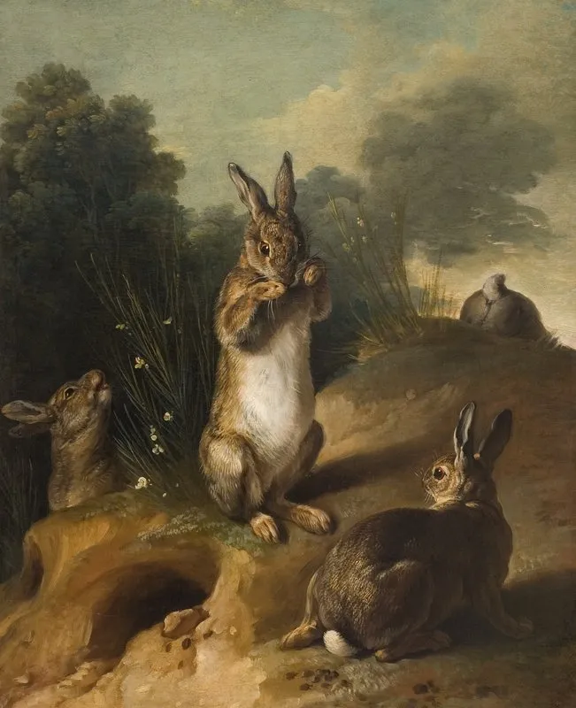 Rabbits 6 Wall Art by Alexandre François Desportes - High-Resolution Digital Print
