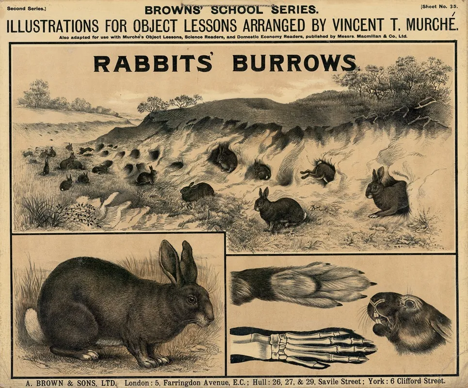 Rabbits Burrows Wall Art by Vincent T. Murché - High-Resolution Digital Print