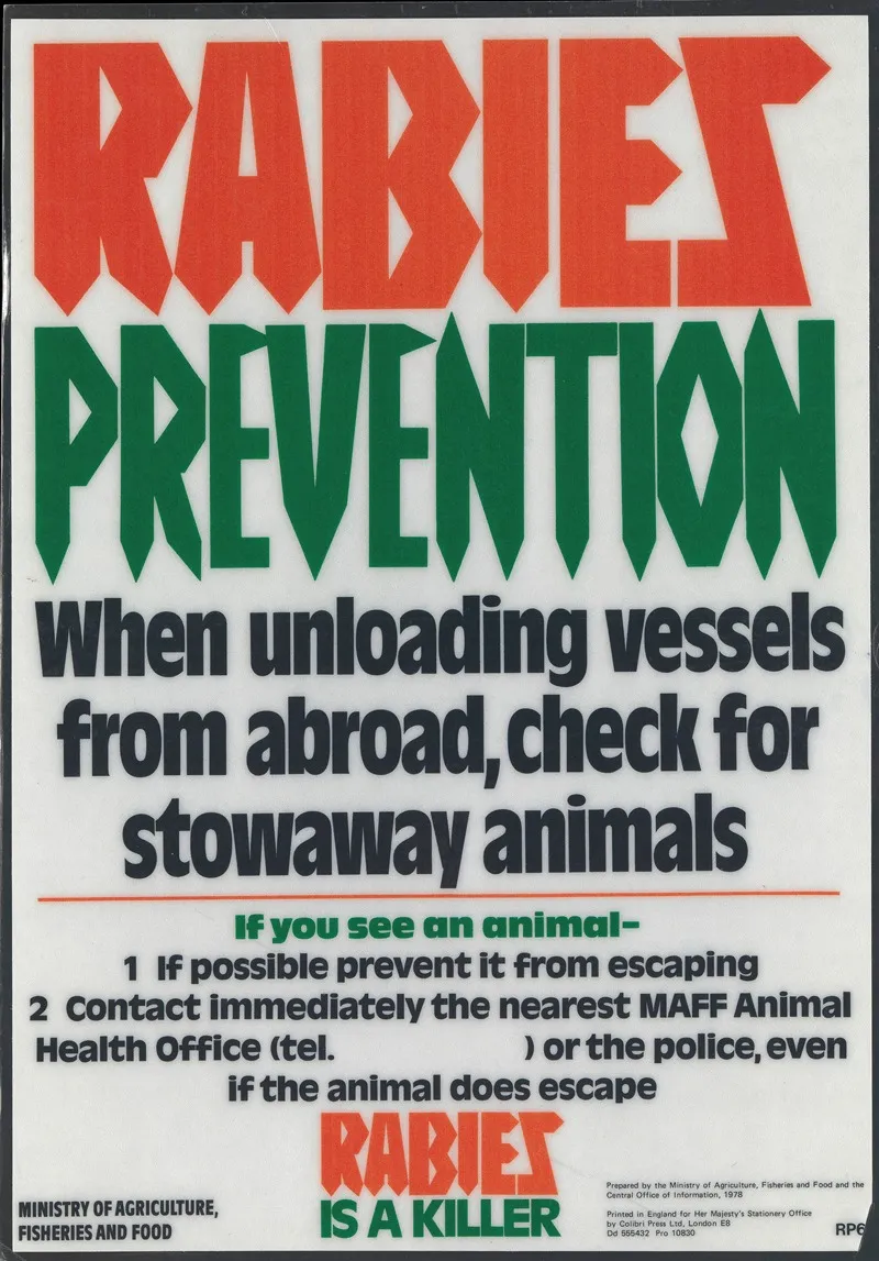 Rabies Prevention Wall Art by Ministry of Agriculture, Fisheries and Food - High-Resolution Digital Print