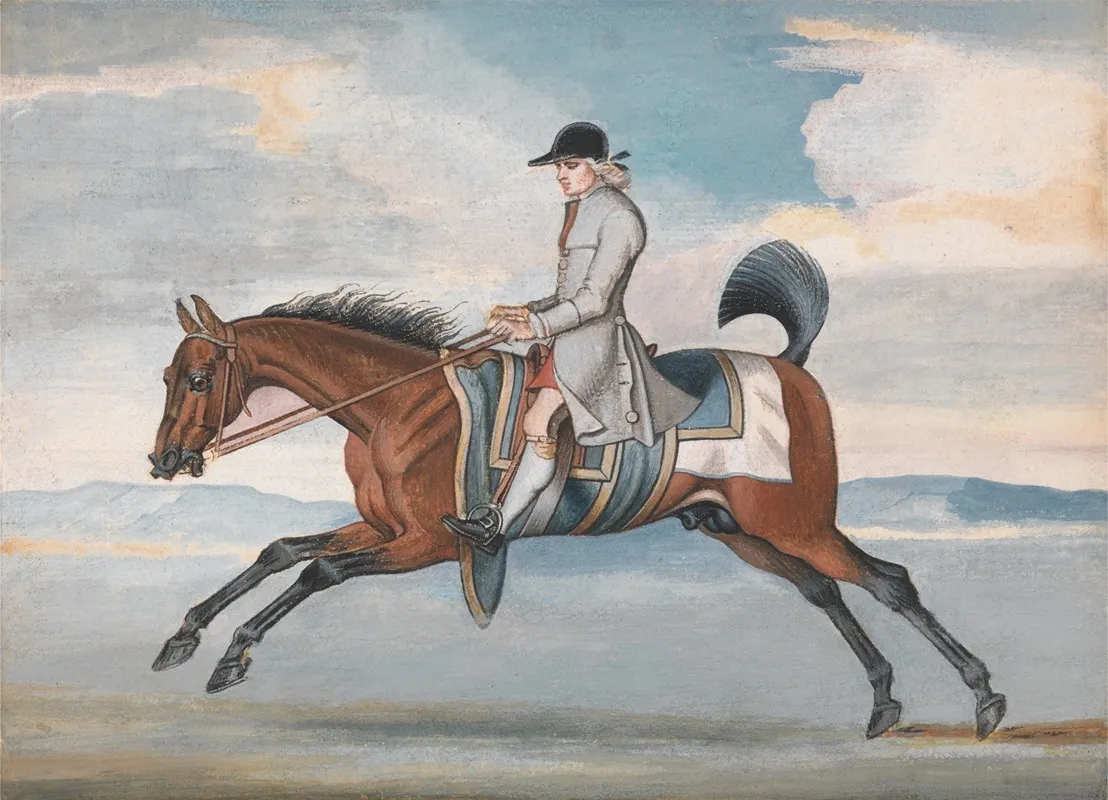 Racehorse At Exercise Ridden By A Training Groom 3