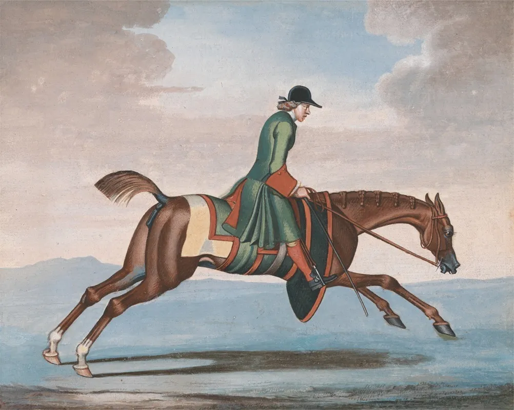 Racehorse At Exercise Ridden By A Training Groom