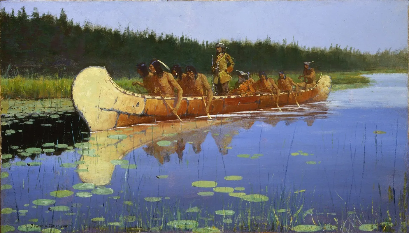 Radisson And Groseilliers Wall Art by Frederic Remington - High-Resolution Digital Print