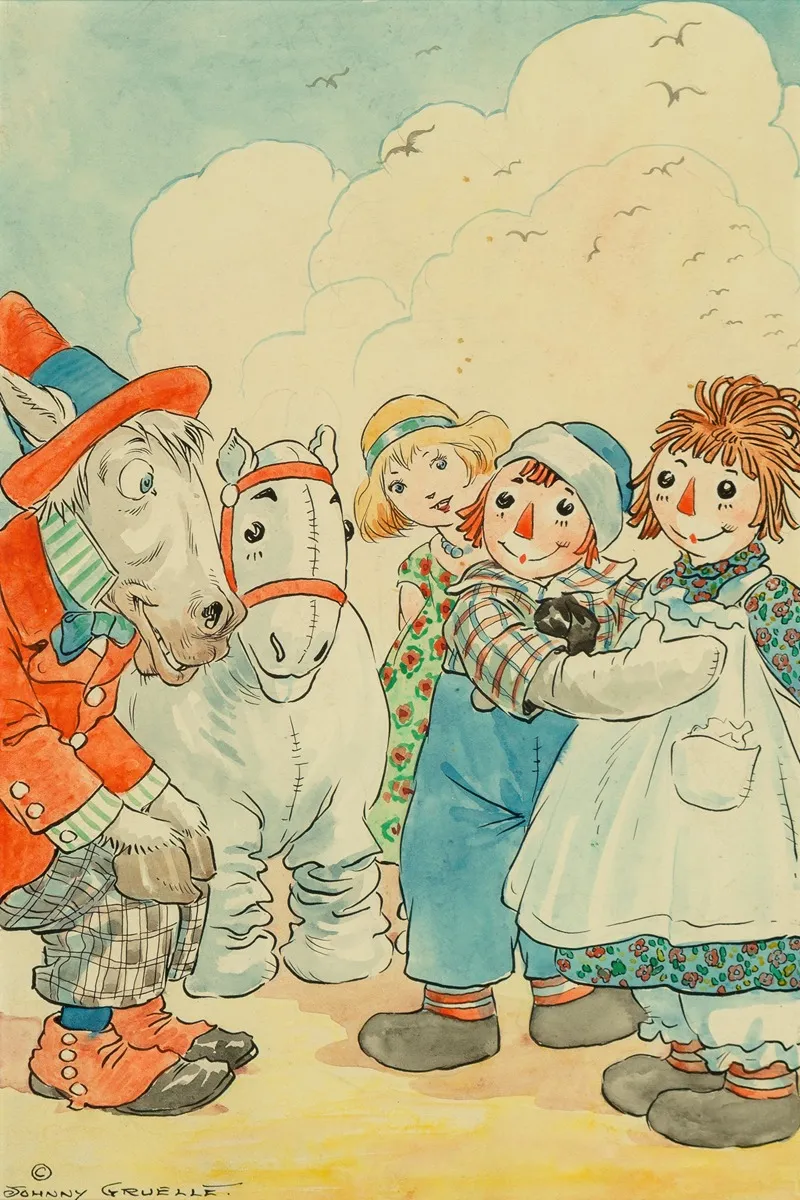 Raggedy Ann And Andy And The Camel With The Wrinkled Knees Wall Art by Johnny Gruelle - High-Resolution Digital Print