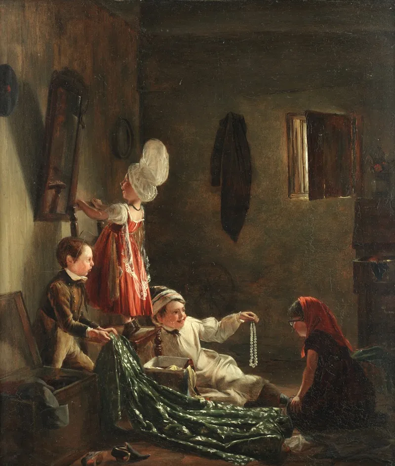 Raiding The Wardrobe Wall Art by Thomas Webster - High-Resolution Digital Print