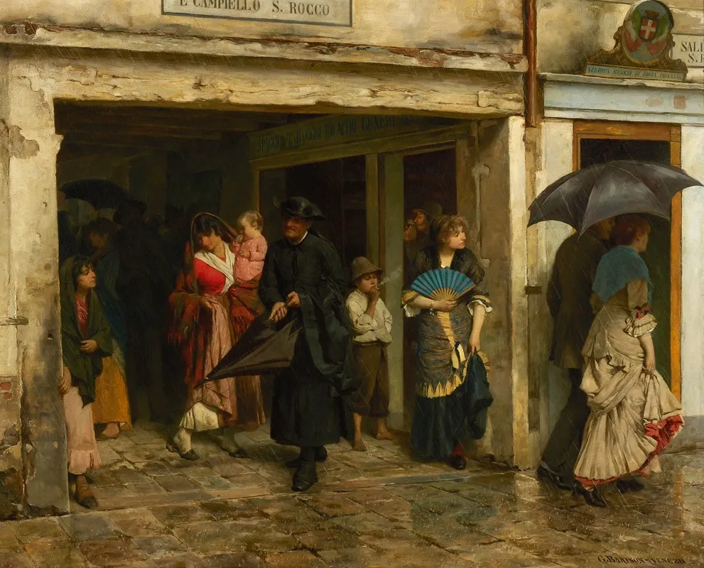 Rain In Venice Wall Art by Giuseppe Barison - High-Resolution Digital Print