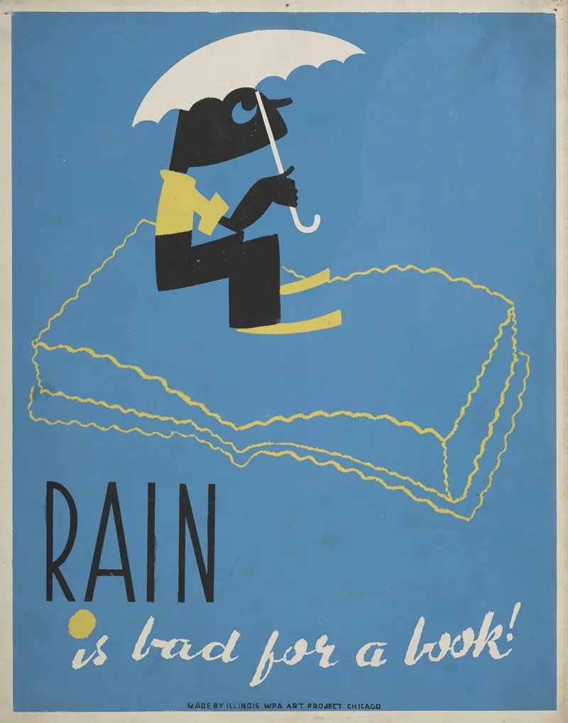 Rain Is Bad For A Book Wall Art by Arlington Gregg - High-Resolution Digital Print