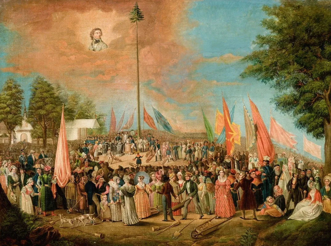 Raising Of The Kosciuszko Mound Wall Art by Jan Nepomucen Bizański - High-Resolution Digital Print