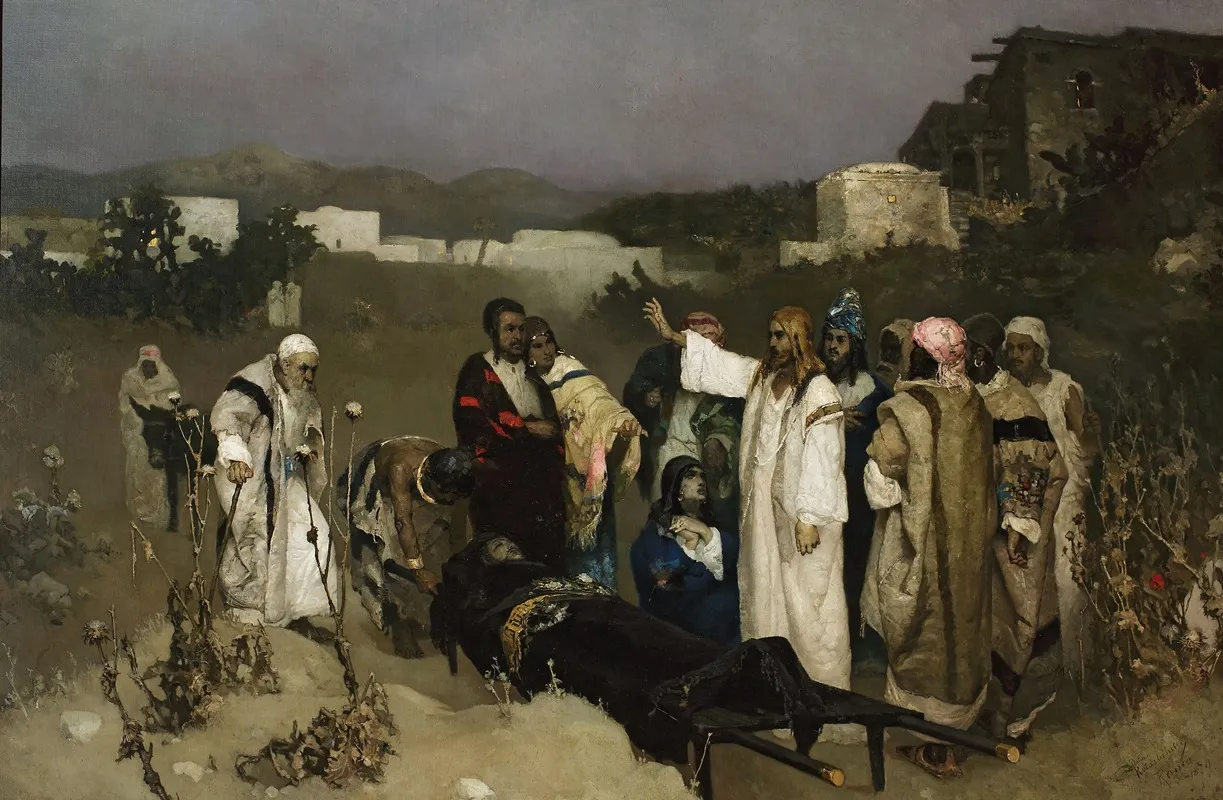 Raising Of The Son Of The Widow Of Nain Wall Art by Wilhelm Kotarbiński - High-Resolution Digital Print