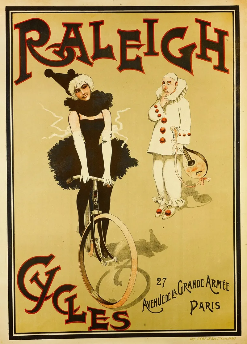 Raleigh Cycles 27 Avenue De La Grande Armee Paris Wall Art by Anonymous - High-Resolution Digital Print