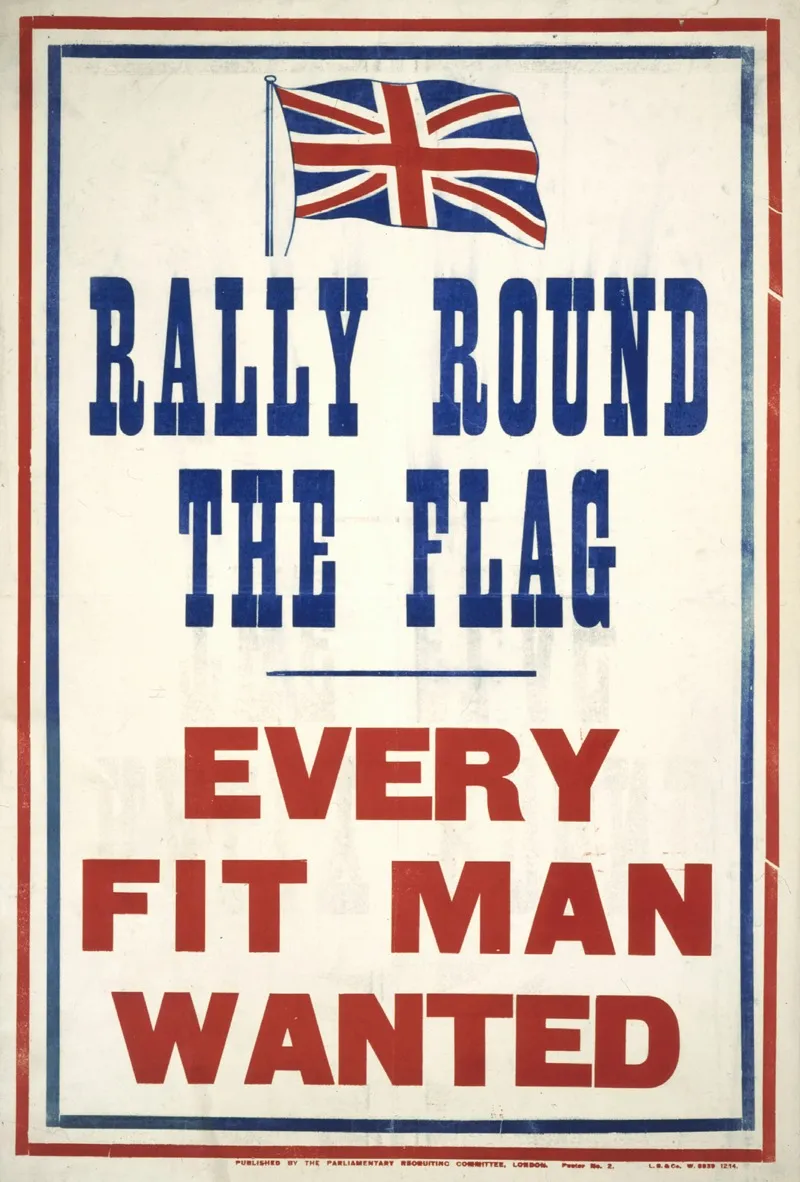 Rally Round The Flag Every Fit Man Wanted Wall Art by Anonymous - High-Resolution Digital Print
