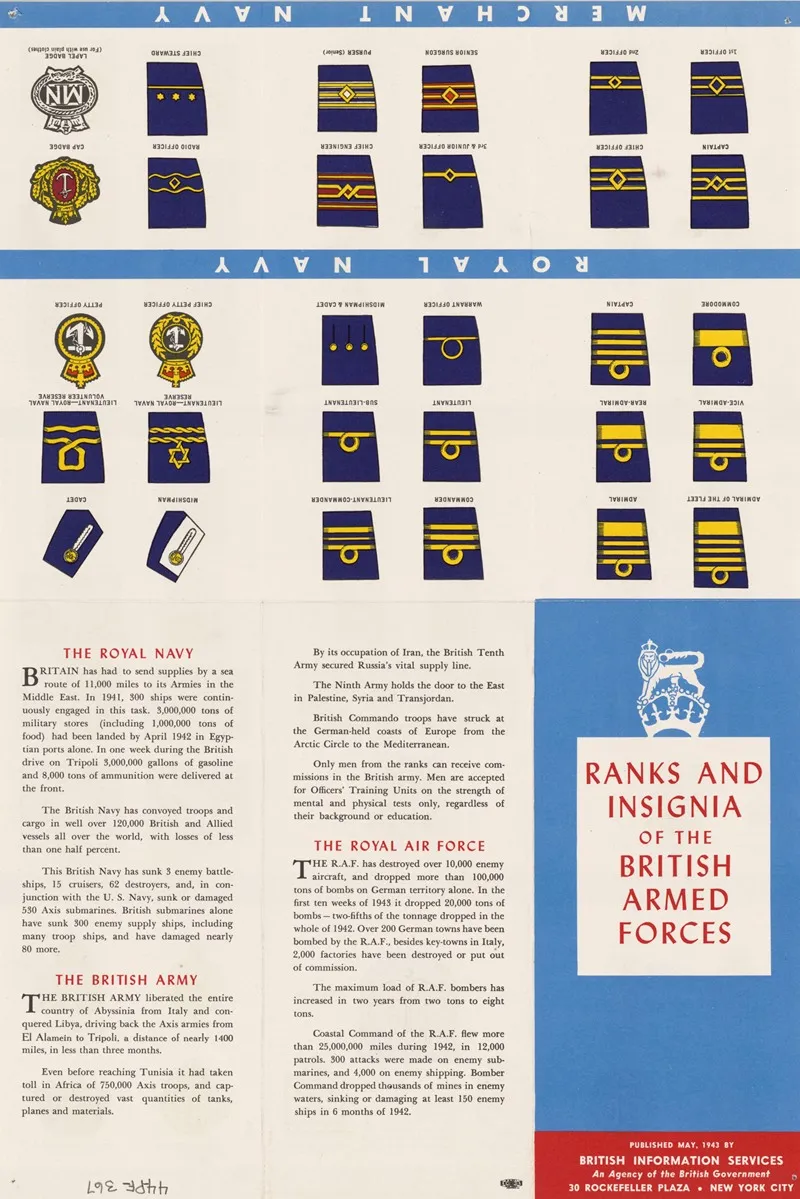 Ranks And Insignia Of The British Armed Forces Wall Art by Anonymous - High-Resolution Digital Print