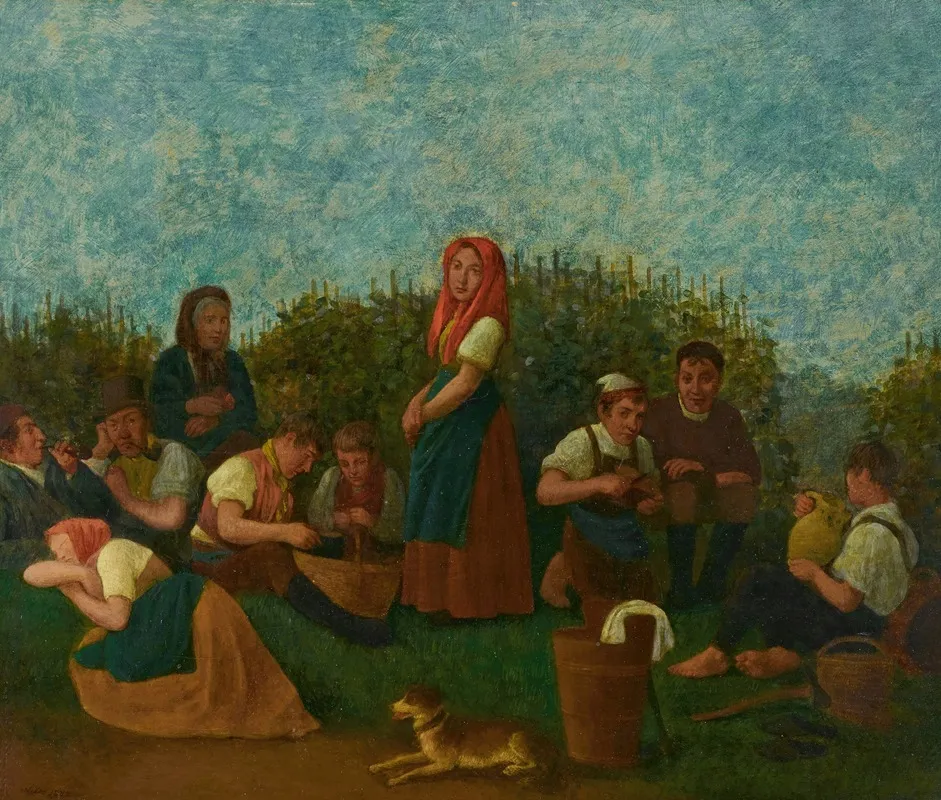 Rast Im Weinberg Familie Schreiber Wall Art by Michael Neder - High-Resolution Digital Print