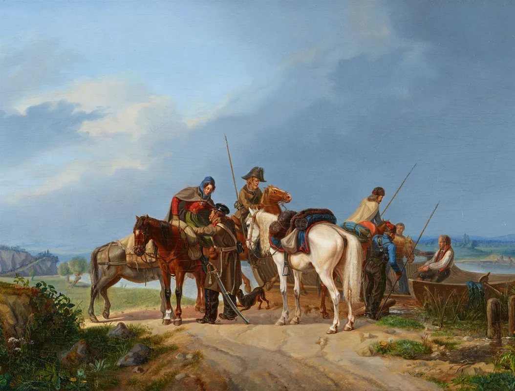 Rastende Soldaten Und Reiter Wall Art by Heinrich Ambros Eckert - High-Resolution Digital Print