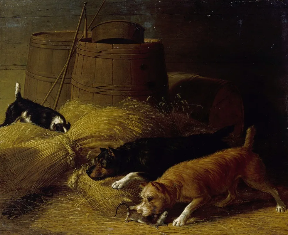 Rats Amongst The Barley Sheaves Wall Art by Thomas Hewes Hinckley - High-Resolution Digital Print