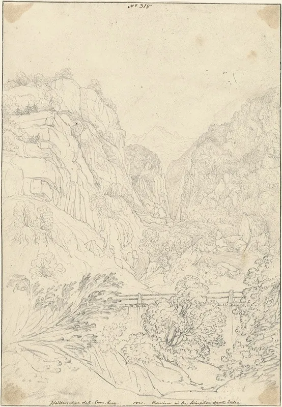 Ravine In The Simplon Opposite Isella Wall Art by Sir John Frederick William Herschel - High-Resolution Digital Print