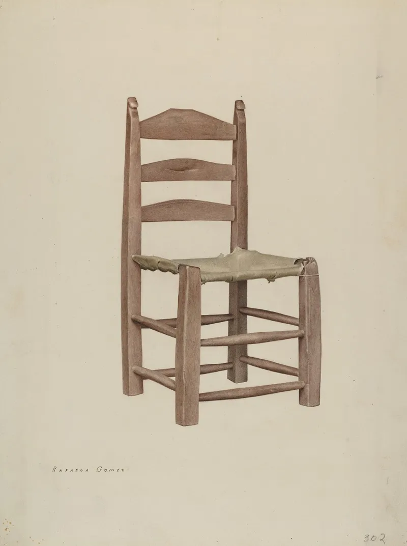 Rawhide Bottomed Chair Wall Art by Rafaela Gomez - High-Resolution Digital Print