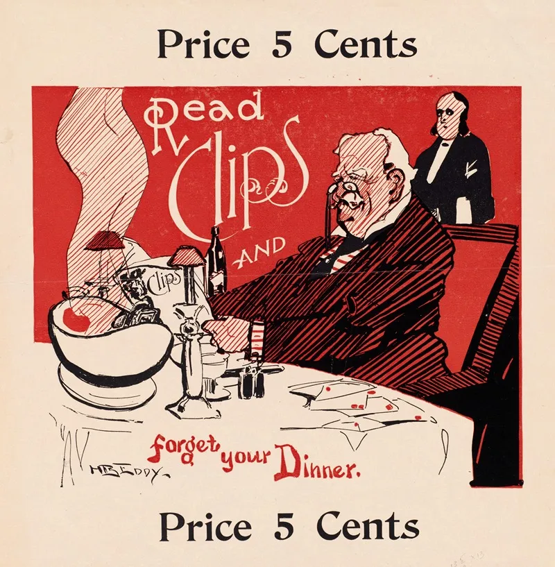 Read Clips Forget Your Dinner Wall Art by Henry Brevoort Eddy - High-Resolution Digital Print