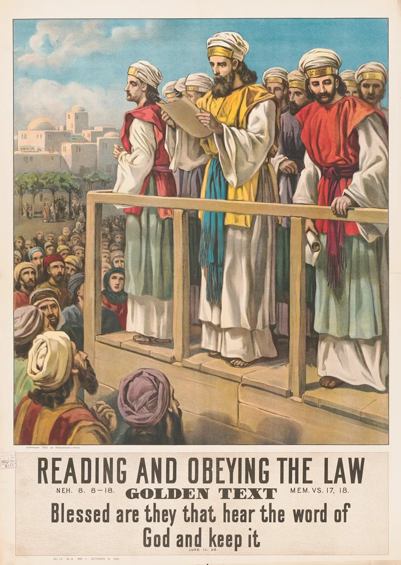 Reading And Obeying The Law 2 Wall Art by Providence Lith. Co - High-Resolution Digital Print