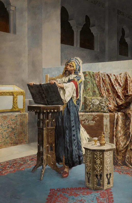 Reading From The Koran Wall Art by Antonio Fabrés - High-Resolution Digital Print