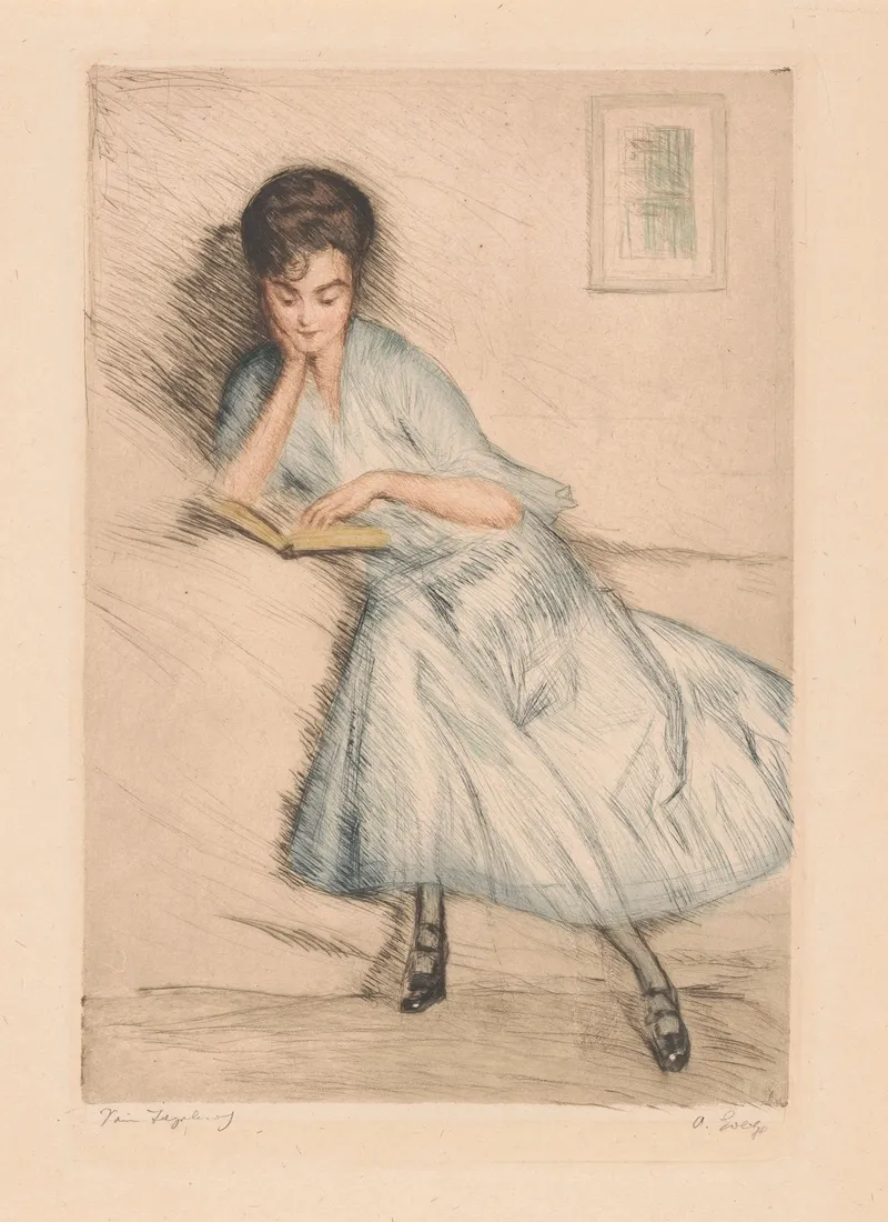 Reading Woman 6 Wall Art by Otto Goetze - High-Resolution Digital Print