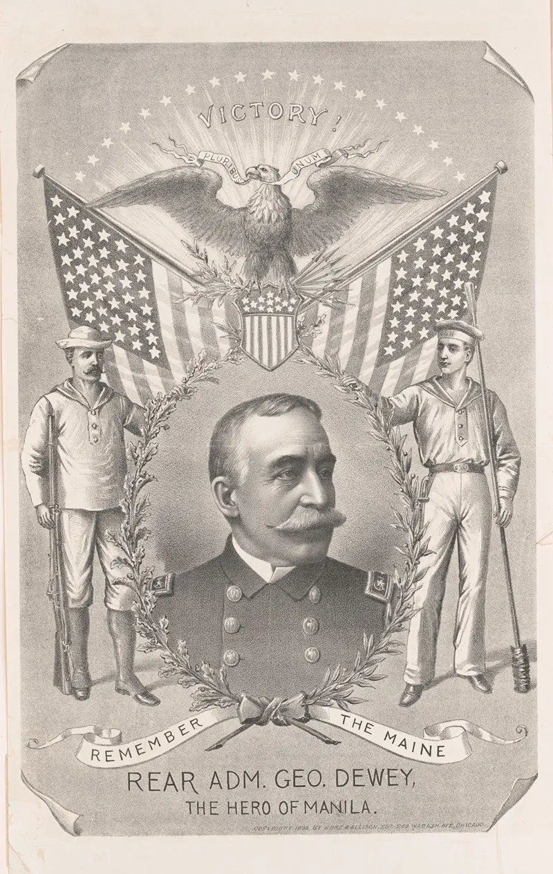 Rear Admiral George Dewey The Hero Of Manila Wall Art by Kurz &amp; Allison - High-Resolution Digital Print