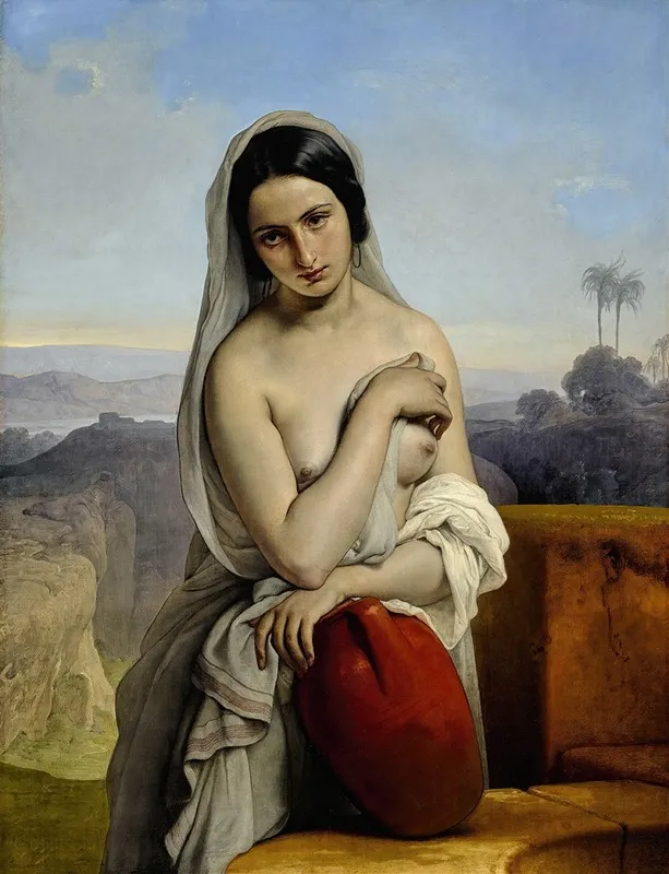 Rebecca At The Well 2 Wall Art by Francesco Hayez - High-Resolution Digital Print