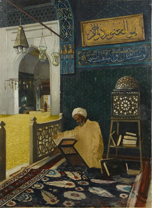 Reciting The Quran Wall Art by Osman Hamdi Bey - High-Resolution Digital Print
