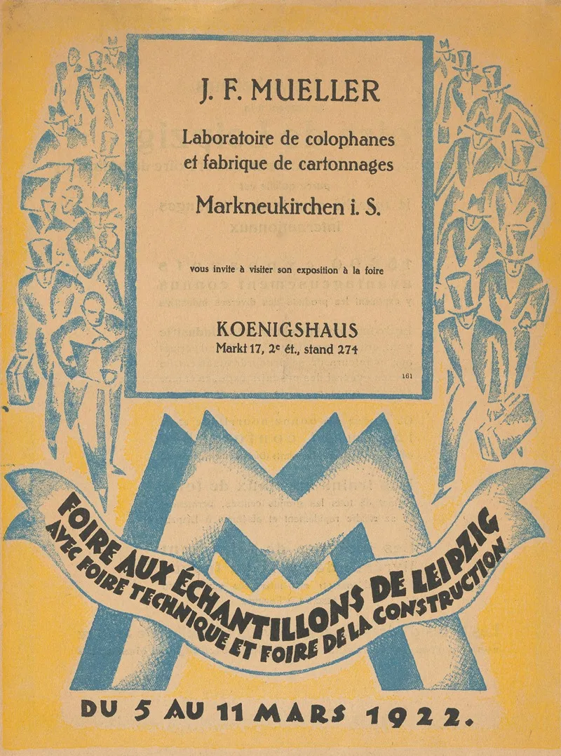 Reclamebiljet Voor J F Mueller Fabrikant Te Markneukirchen