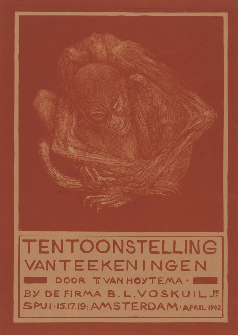 Reclamekaart Met Ineengedoken Aap