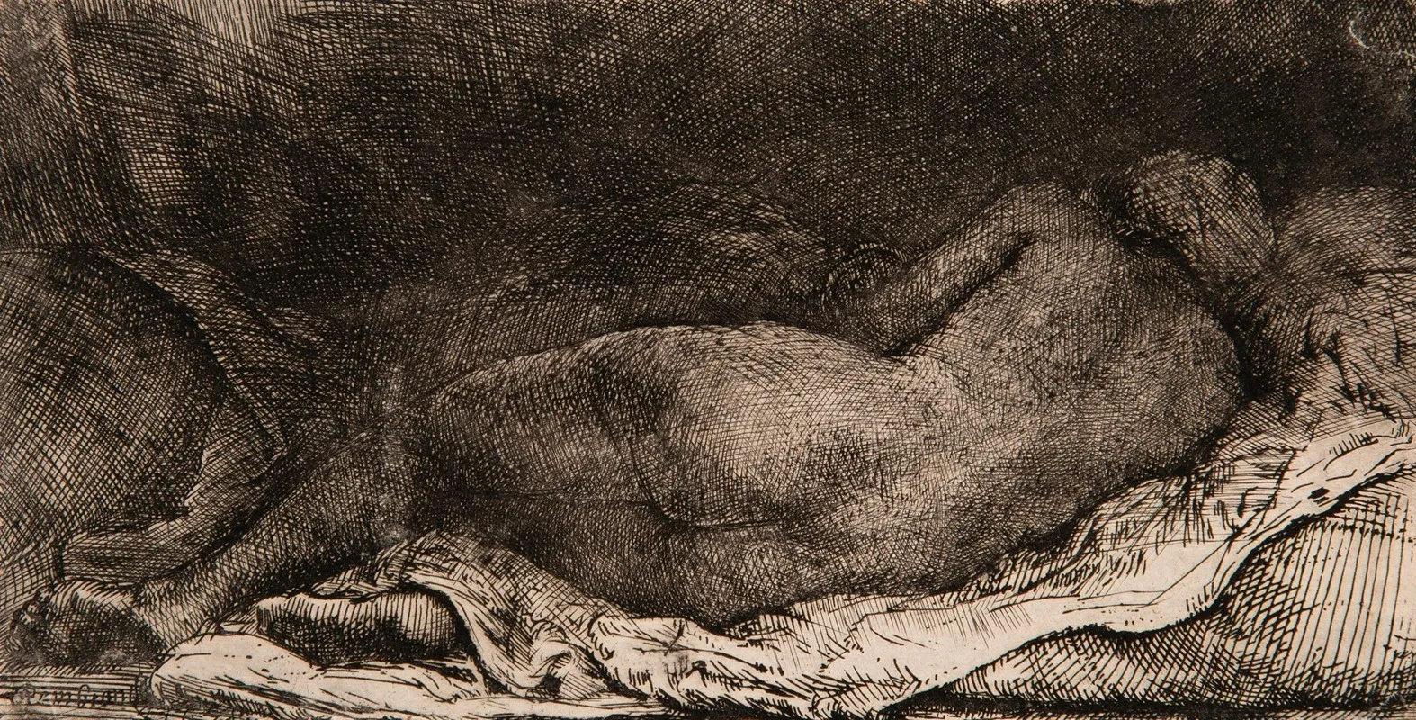 Reclining Female Nude 20 Wall Art by Rembrandt van Rijn - High-Resolution Digital Print