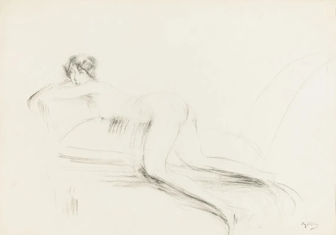 Reclining Female Nude 25 Wall Art by Giovanni Boldini - High-Resolution Digital Print